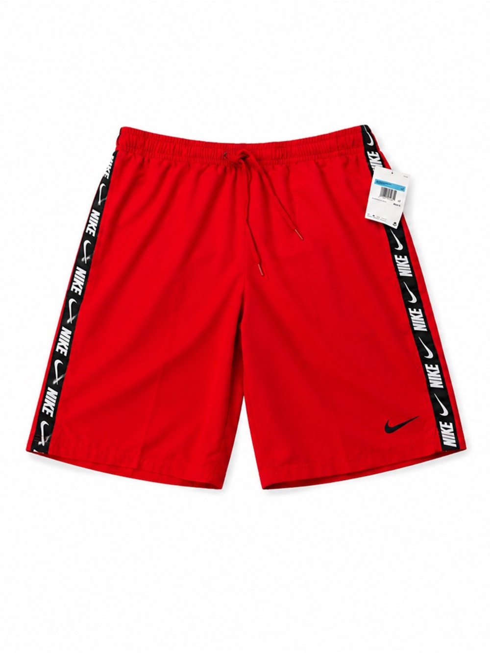 Nike Men’s Red Swim Board Shorts with Black Branded Side Tape